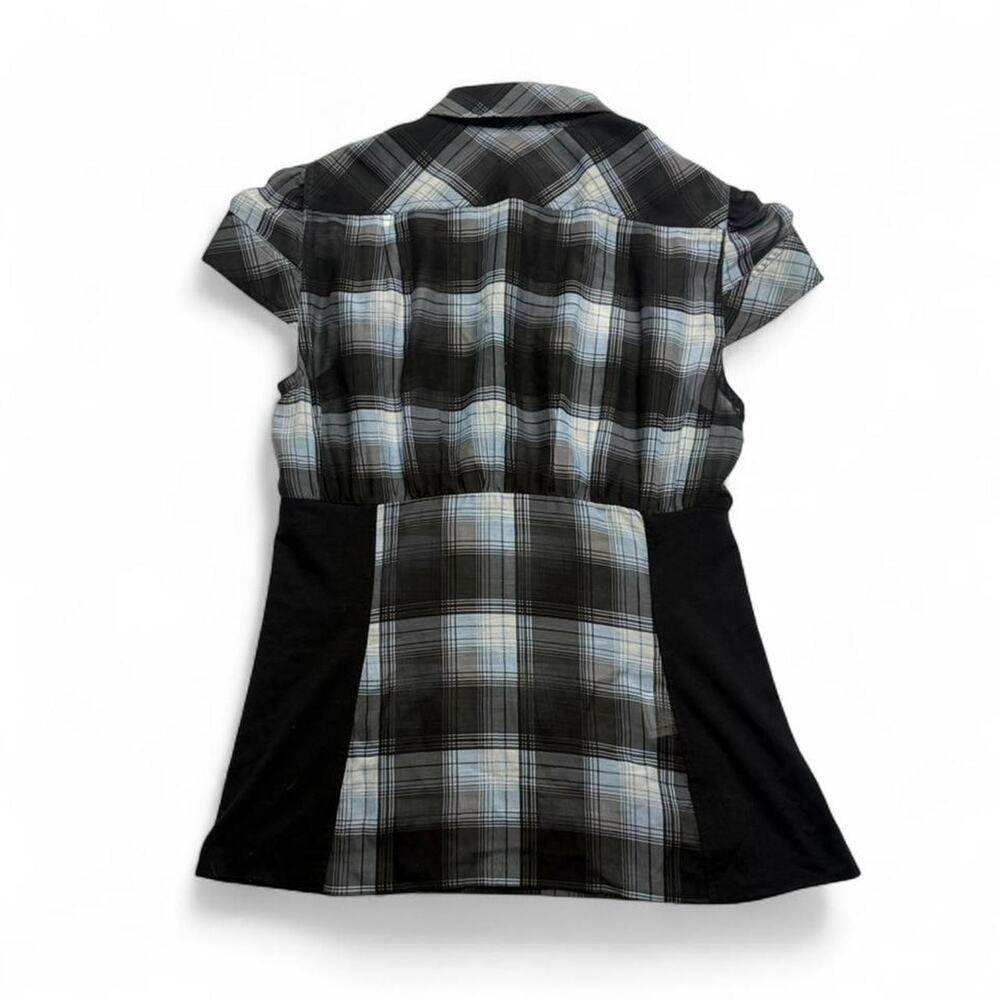 BCBG Maxazria Y2K Office Siren Plaid Polo short sleeve full length size small - Picture 7 of 7